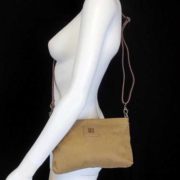 Biba Carolina Out Cross Bag Crossbody Purse Taupe Full-Grain Leather - Picture 2 of 5